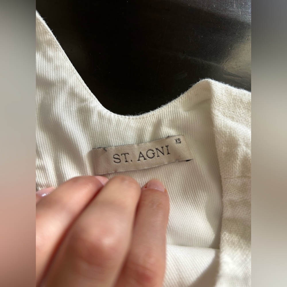 St. Agni Deconstructed Mini Dress in Ivory - Picture 7 of 8